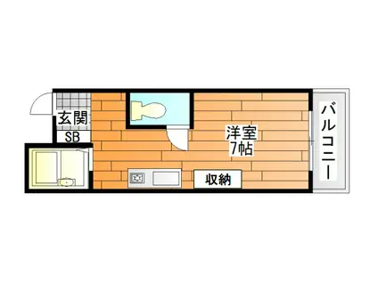 レイナ・ピノ道明寺(1K/1階)の間取り写真