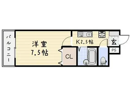 ルネッサンスTOEI田町(1K/8階)の間取り写真