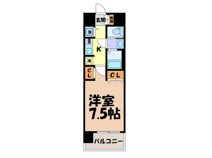 LA DOUCEUR黒川II(1K/2階)の間取り写真