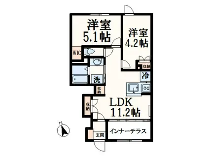 ノッテ・ステラ―タ(2LDK/1階)の間取り写真