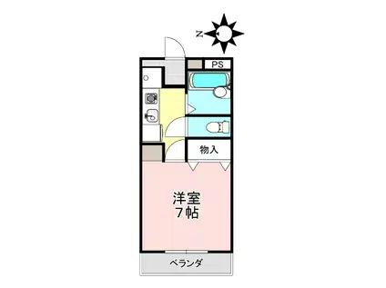 オークステシマ(1K/3階)の間取り写真
