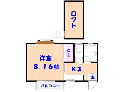 シルフィード松栄(1K/2階)の間取り写真