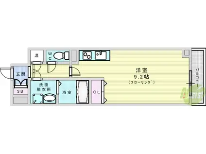 グレンパーク新大阪2(1K/8階)の間取り写真