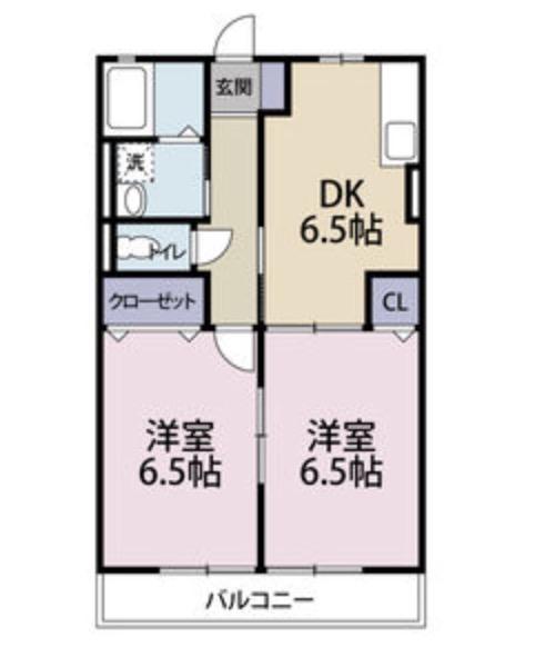 ＪＲ東海道本線 天竜川駅 徒歩32分 2階建 築26年(2DK/2階)の間取り写真
