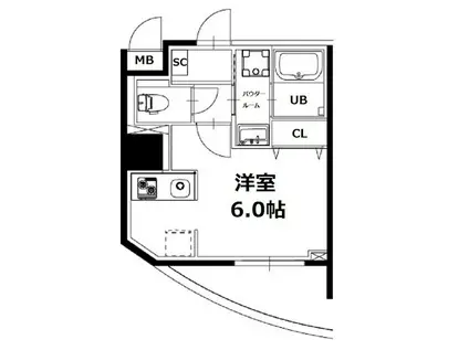 神楽坂5丁目ビル(ワンルーム/4階)の間取り写真