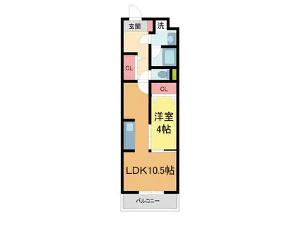 シティゼット西宮(1LDK/4階)の間取り写真