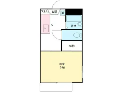 ベルハイツ(1K/1階)の間取り写真