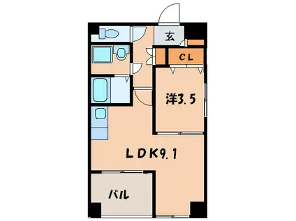 フェイスカミーユ(1LDK/8階)の間取り写真