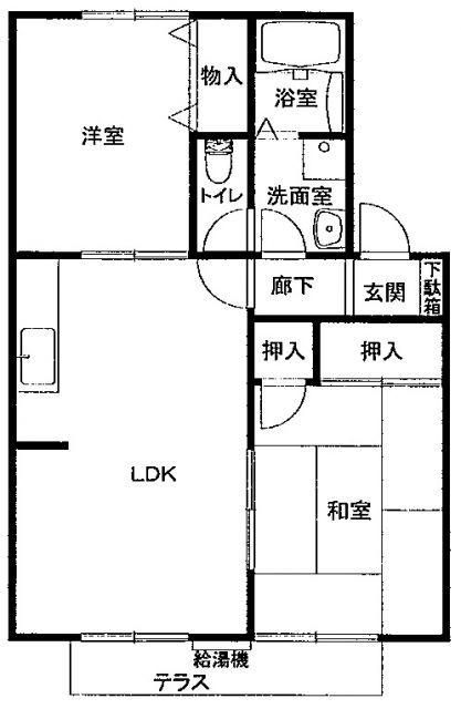 ボナール寿A(2LDK/2階)の間取り写真