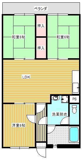 光風ハイツ(3LDK/3階)の間取り写真