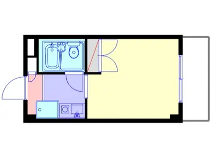 富士屋商会第2ビル(ワンルーム/3階)の間取り写真