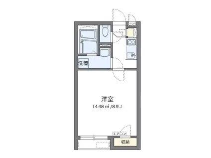 クレールウィン(1K/2階)の間取り写真