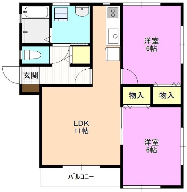 SPAZIO(2LDK/1階)の間取り写真