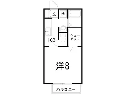 IVY COURT(1K/1階)の間取り写真