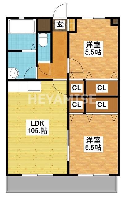 アーブルセゾン(2LDK/3階)の間取り写真