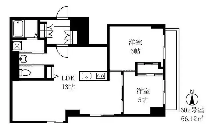 蔵前双葉ハイツ 6階階 間取り