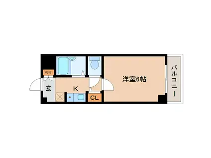 ラポールIII(1K/3階)の間取り写真