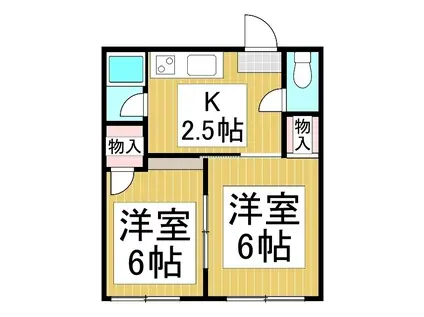 フォーブル三石(2K/1階)の間取り写真