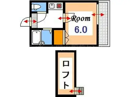 パレス奥田(1K/1階)の間取り写真