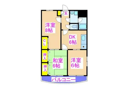 サンクレール住吉(3DK/3階)の間取り写真