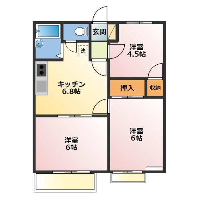 メゾン常盤(3DK/1階)の間取り写真