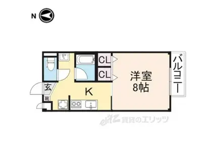 ルーチェ(1K/1階)の間取り写真