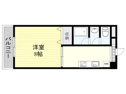 アグレアブルゴトウ2(1K/1階)の間取り写真