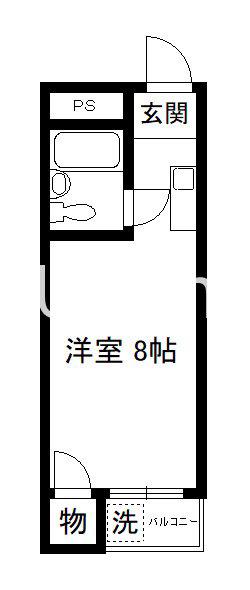 ハイツすぎさ 1号館(1K/4階)の間取り写真