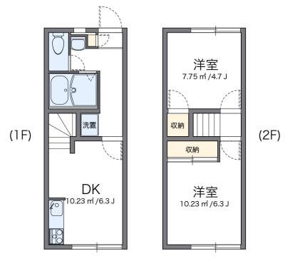 レオパレスベネチアン(2DK/1階)の間取り写真