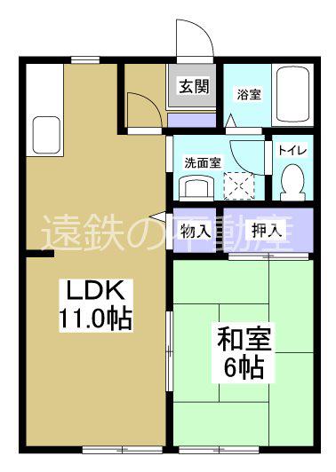 エスポワールS・A(1LDK/1階)の間取り写真