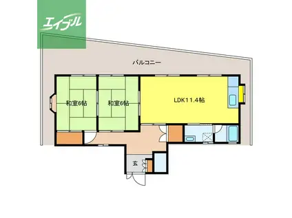 メゾンドコリン(2LDK/1階)の間取り写真