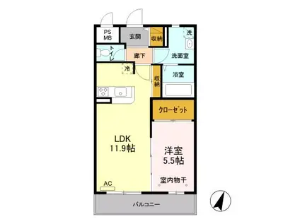 セリージャデトーア 405(1LDK/4階)の間取り写真