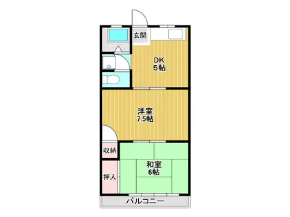 ハイツオザワ(2DK/3階)の間取り写真