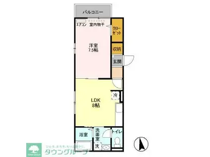 コスモスブラン(1LDK/2階)の間取り写真