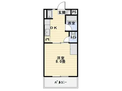 リヴィエールI(1DK/3階)の間取り写真