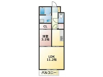 TSソレジオ(1LDK/1階)の間取り写真