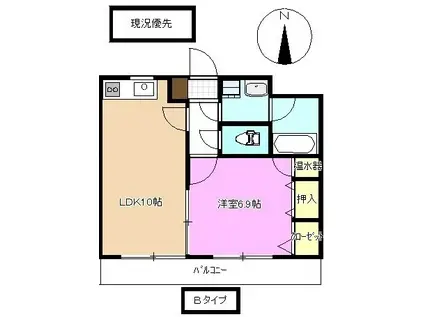 ロイヤルコート(1LDK/1階)の間取り写真