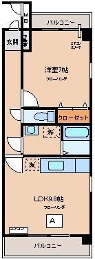 サンサーラM(1LDK/3階)の間取り写真