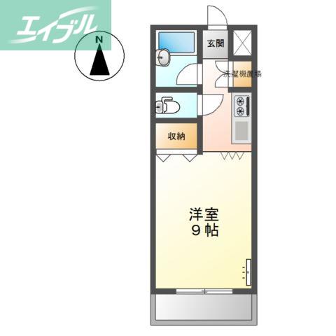 STUDIOENCHATE公園前(1K/2階)の間取り写真