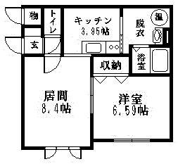 LINO GRACE(1LDK/1階)の間取り写真