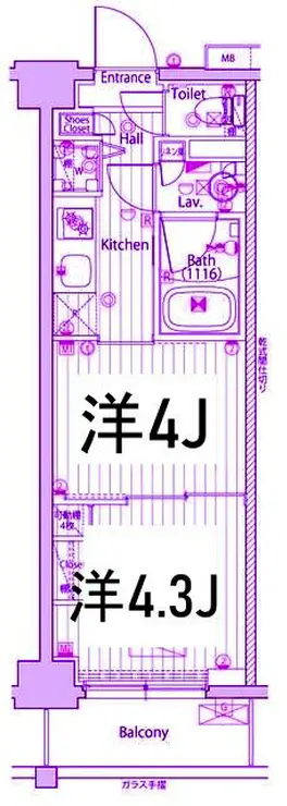ガーラ・グランディ川崎西口 6階階 間取り