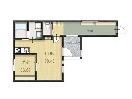 サルース(1LDK/3階)の間取り写真