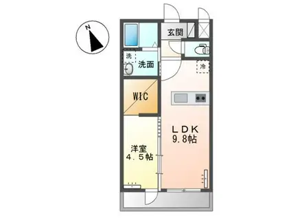 グレイスコート(1LDK/2階)の間取り写真