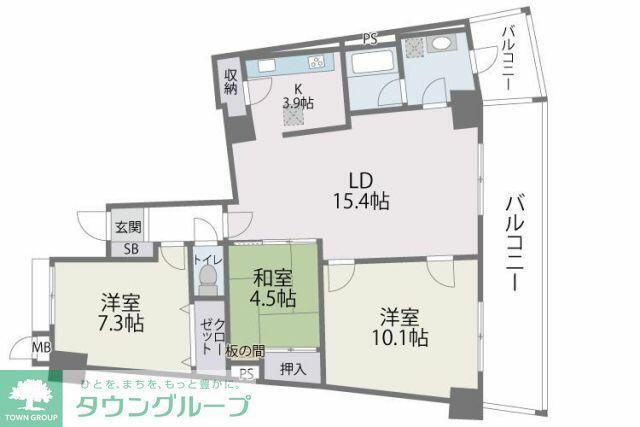 アイランドシティインフィニガーデン イースト棟(3LDK/2階)の間取り写真