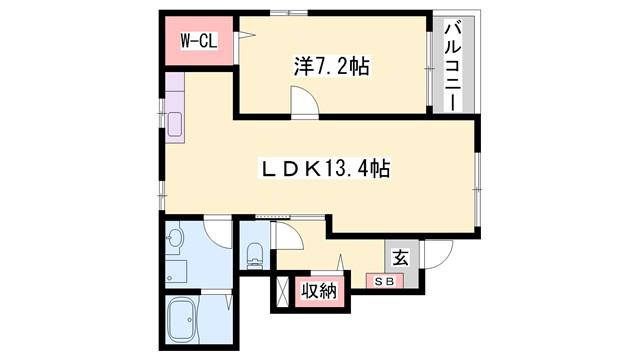 アルページュ(1LDK/1階)の間取り写真