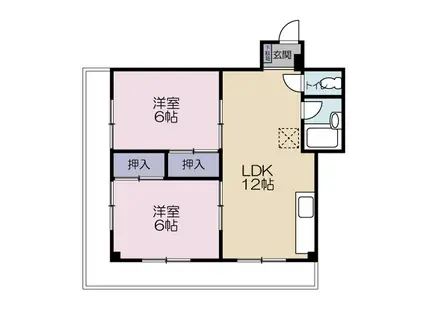 新高円寺パレス(2LDK/6階)の間取り写真