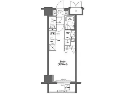 レジデンス両国駅前(1K/11階)の間取り写真
