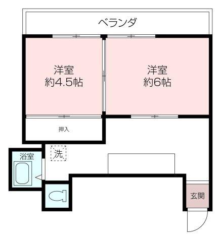 ハイツリー(2K/2階)の間取り写真