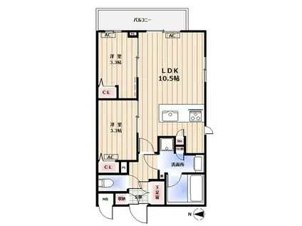 LA PERLA NAKANO(2LDK/3階)の間取り写真