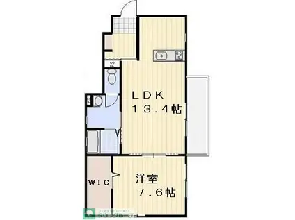 SHELF II(1LDK/1階)の間取り写真